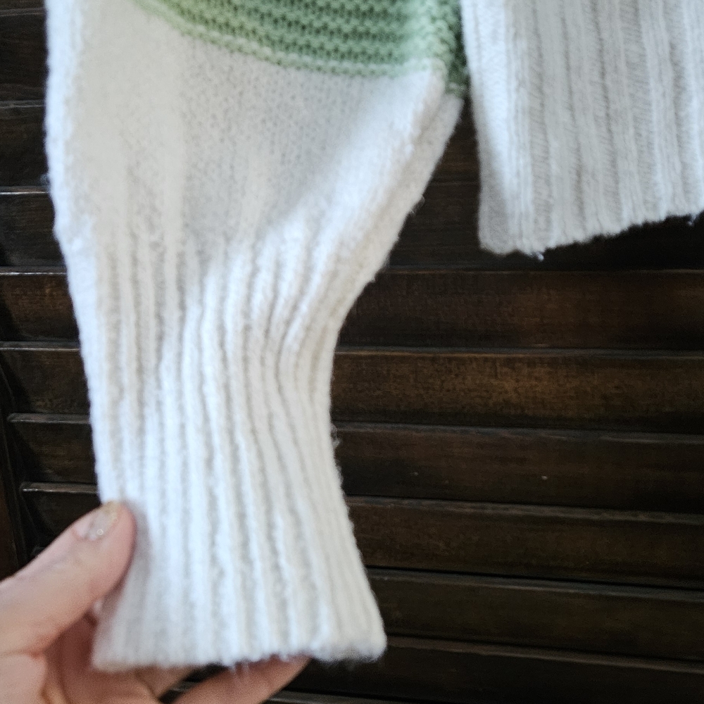 Frye Women's Cowl Neck Sweater - Green, Gray, and Cream - Picture 3 of 4